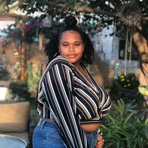 Fashion Nova Curve Striped Wrap Top